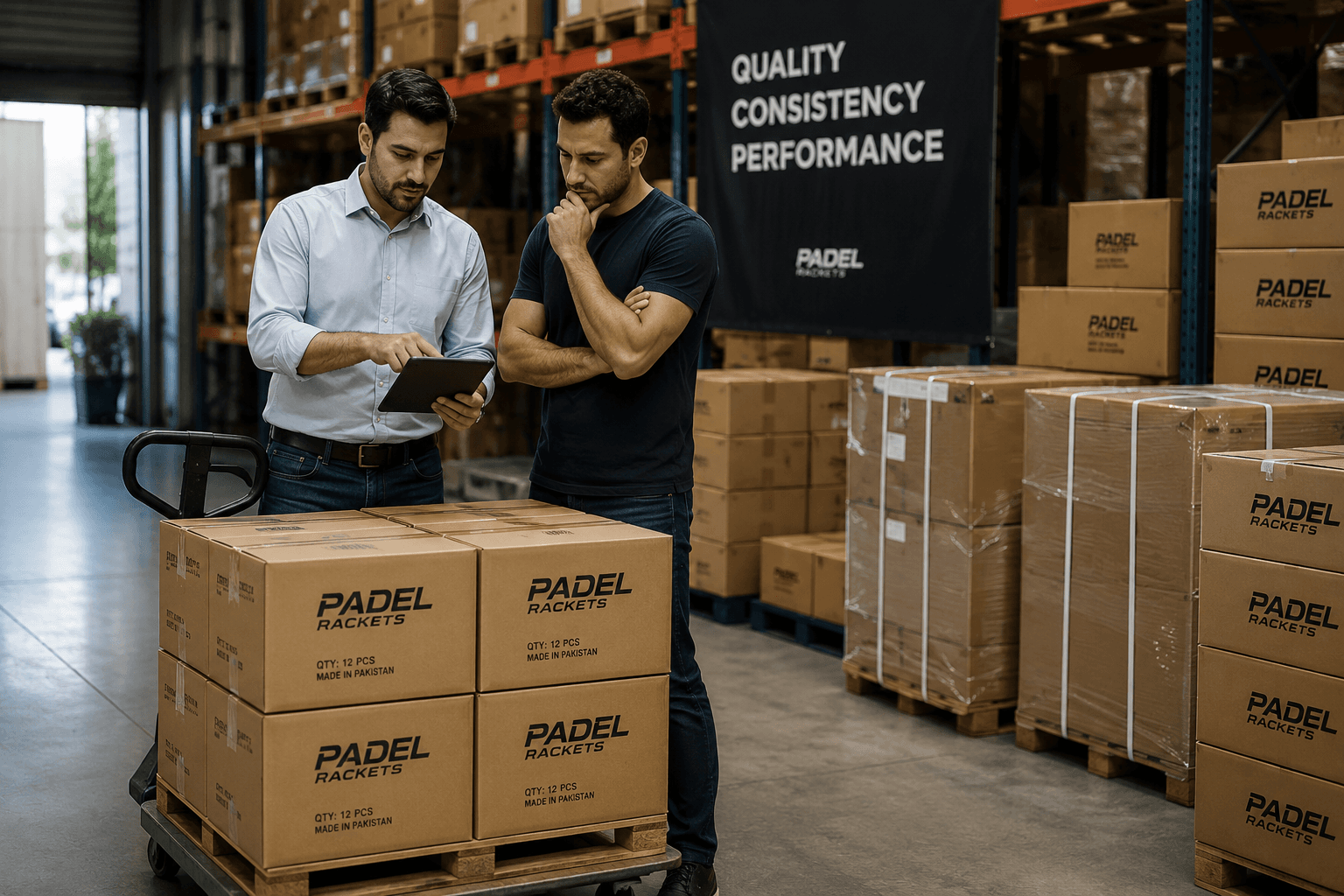 Wholesale distribution of padel and pickleball equipment